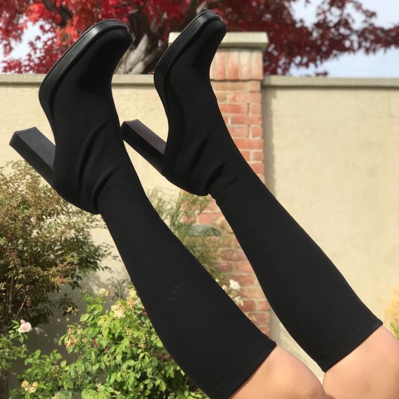 Guess Shoes - SOLD || VTG Go-Go Sock Boot W/ Square Toe